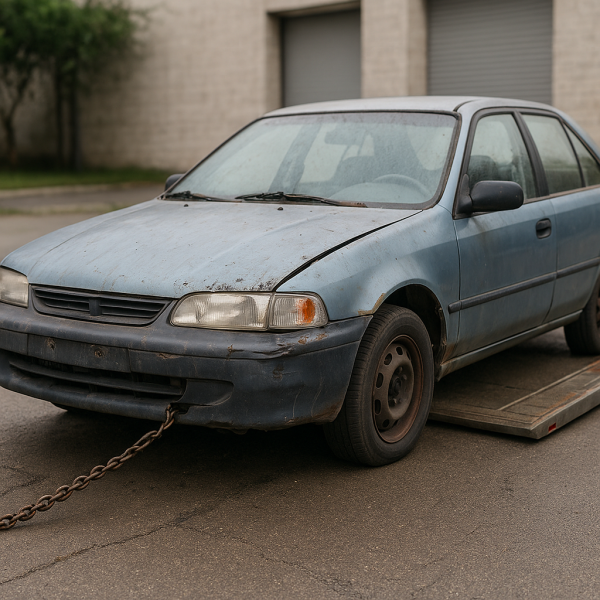 Voiture en panne prise en charge pour reprise par un professionnel