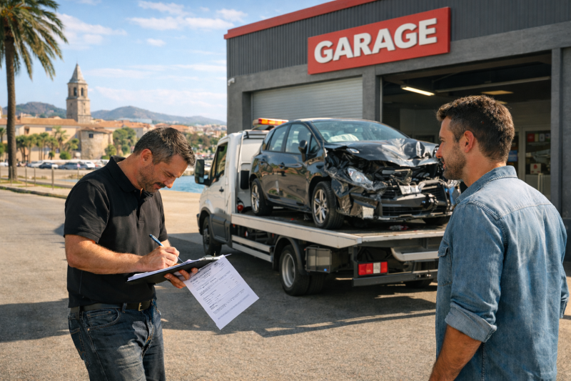 Vendre sa voiture accidentée à un garage à Fréjus avec reprise en l’état rapide