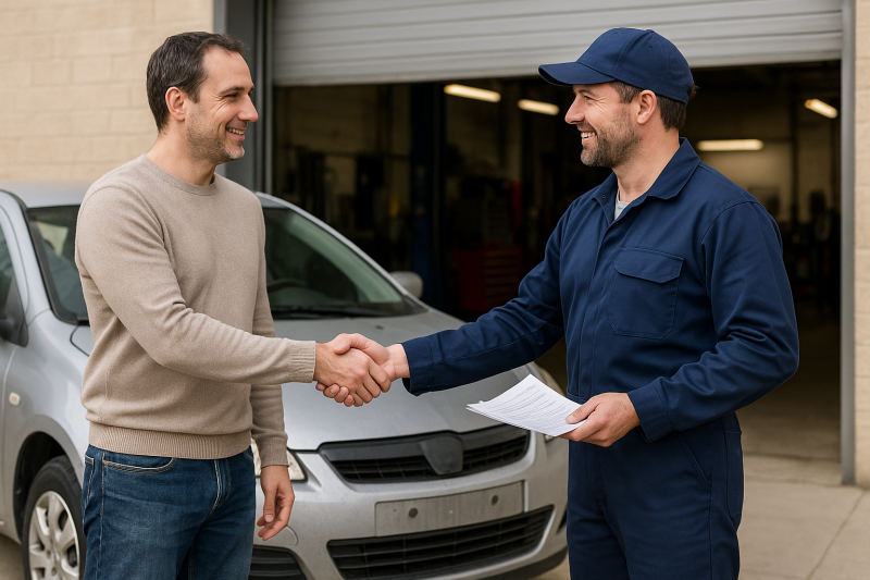 vente voiture à un professionnel sans controle technique